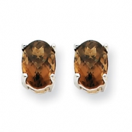 Picture of 14kw 6x4 Oval Smokey Quartz Earring