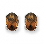 Picture of 14kw 7x5 Oval Smokey Quartz Earring