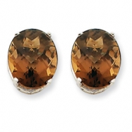 Picture of 14kw 12x10 Oval Smokey Quartz Earring