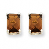 Picture of 14kw 7x5mm Emerald Smokey Quartz Earring