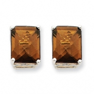 Picture of 14kw 10x8mm Emerald Smokey Quartz Earring