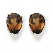Picture of 14kw 7x5 Pear Smokey Quartz Earring