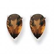 Picture of 14kw 8x5 Pear Smokey Quartz Earring