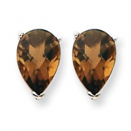 Picture of 14kw 9x6 Pear Smokey Quartz Earring