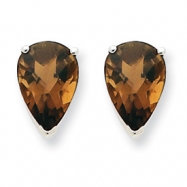 Picture of 14kw 10x7 Pear Smokey Quartz Earring