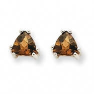 Picture of 14kw 5mm Trillion Smokey Quartz Earring