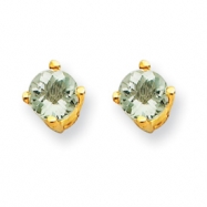 Picture of 14k 4mm Round Green Amethyst Earring