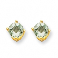 Picture of 14k 5mm Round Green Amethyst Earring