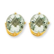 Picture of 14k 10mm Round Green Amethyst Earring