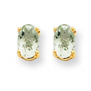 Picture of 14k 5x3 Oval Green Amethyst Earring