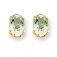 Picture of 14k 6x4 Oval Green Amethyst Earring