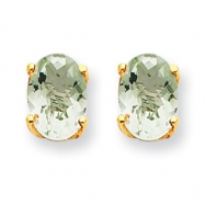 Picture of 14k 7x5 Oval Green Amethyst Earring