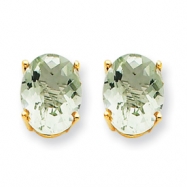 Picture of 14k 9x7 Oval Green Amethyst Earring