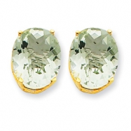 Picture of 14k 12x10 Oval Green Amethyst Earring
