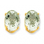 Picture of 14k 14x10 Oval Green Amethyst Earring