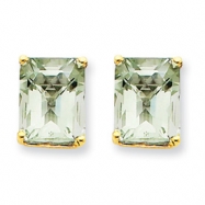 Picture of 14k 10x8 Emerald Green Amethyst Earring