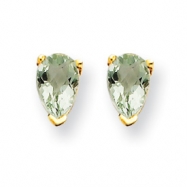 Picture of 14k 5x3 Pear Green Amethyst Earring