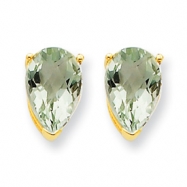 Picture of 14k 9x6 Pear Green Amethyst Earring