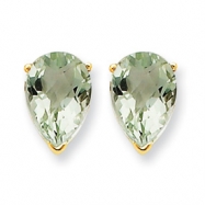 Picture of 14k 10x7 Pear Green Amethyst Earring
