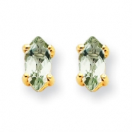 Picture of 14k 6x3 Marquise Green Amethyst Earring