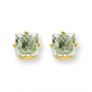 Picture of 14k 5mm Square Green Amethyst Earring