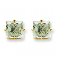 Picture of 14k 7mm Square Green Amethyst Earring