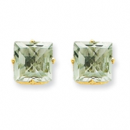 Picture of 14k 8mm Square Green Amethyst Earring