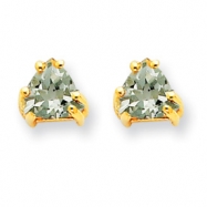 Picture of 14k 5mm Trillion Green Amethyst Earring