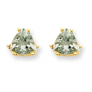 Picture of 14k 6mm Trillion Green Amethyst Earring
