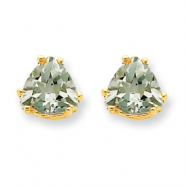 Picture of 14k 7mm Trillion Green Amethyst Earring