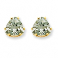Picture of 14k 8mm Trillion Green Amethyst Earring