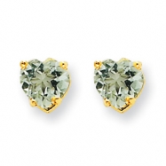 Picture of 14k 5mm Heart Green Amethyst Earring