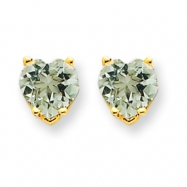 Picture of 14k 6mm Heart Green Amethyst Earring