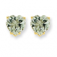 Picture of 14k 7mm Heart Green Amethyst Earring