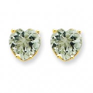 Picture of 14k 8mm Heart Green Amethyst Earring