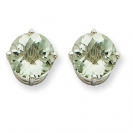 Picture of 14kw 8mm Round Green Amethyst Earring
