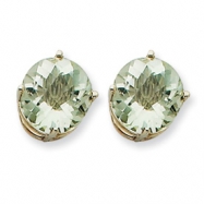 Picture of 14kw 10mm Round Green Amethyst Earring