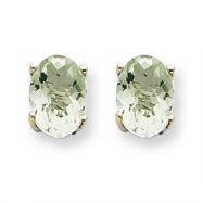 Picture of 14kw 7x5 Oval Green Amethyst Earring