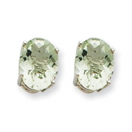 Picture of 14kw 9x7 Oval Green Amethyst Earring