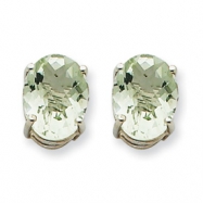 Picture of 14kw 10x8 Oval Green Amethyst Earring