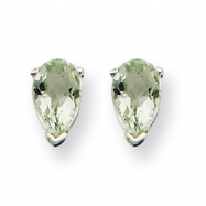 Picture of 14kw 5x3 Pear Green Amethyst Earring