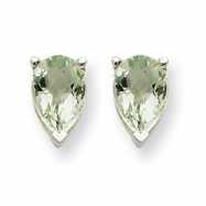 Picture of 14kw 6x4 Pear Green Amethyst Earring