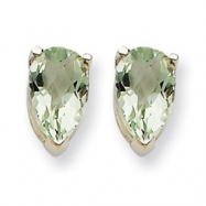Picture of 14kw 8x5 Pear Green Amethyst Earring
