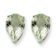 Picture of 14kw 9x6 Pear Green Amethyst Earring