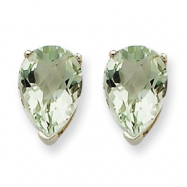 Picture of 14kw 10x7 Pear Green Amethyst Earring