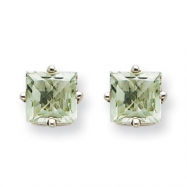 Picture of 14kw 5mm Square Green Amethyst Earring