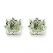 Picture of 14kw 7mm Square Green Amethyst Earring