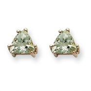 Picture of 14kw 5mm Trillion Green Amethyst Earring