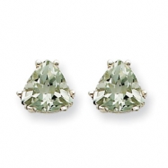Picture of 14kw 6mm Trillion Green Amethyst Earring