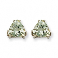 Picture of 14kw 7mm Trillion Green Amethyst Earring